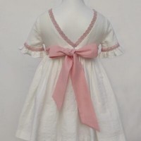 vestido ceremonia beig -rosa ANA CASTEL 5677
