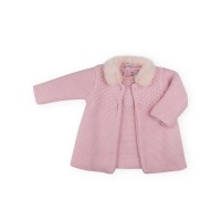 Conjunto vestido y abrigo punto rosa pelo SARDON MC180